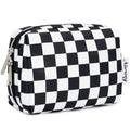 Large Checkered Makeup Bag Zipper Pouch Travel Cosmetic Bag Organizer for Women (Large, Light Checkerboard)