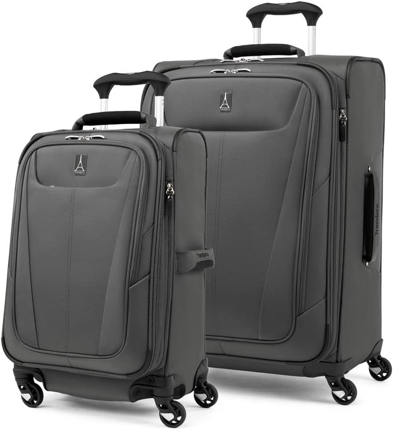 Maxlite 5 Softside Expandable Carry on Luggage with 4 Spinner Wheels, Lightweight Suitcase, Men and Women, Champagne, Carry on 21-Inch