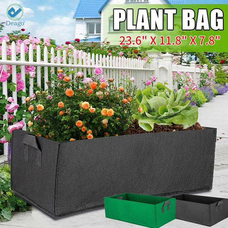 2Pcs Fabric Raised Garden Bed Reusable Square Large Grow Bag Fabric Pots Vegetable Planting Bag with Handles Planting Pots for Plants Flowers Vegetables (Green)