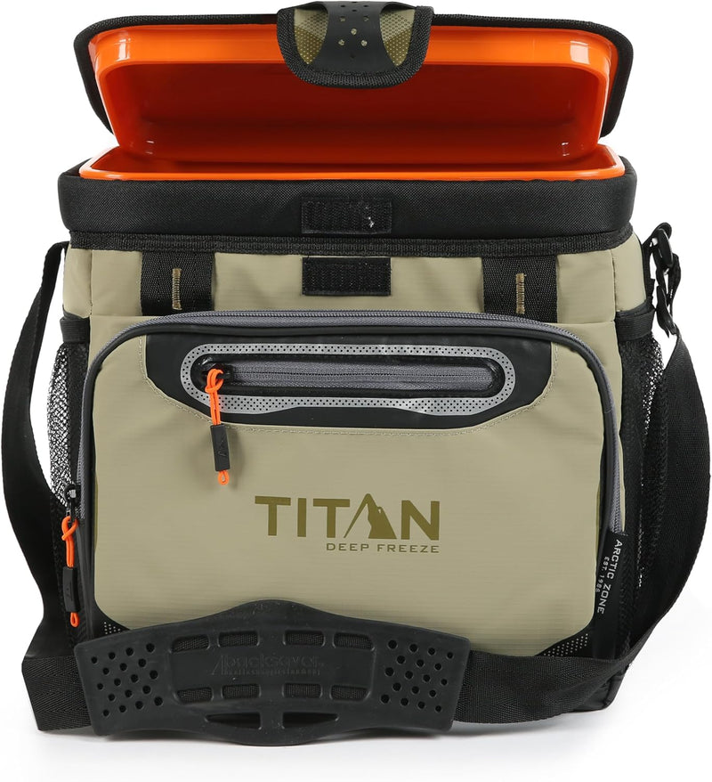 Titan Deep Freeze Cooler Zipperless Hardbody Cooler - Deep Freeze Insulation, Hardbody Liner, and Smartshelf