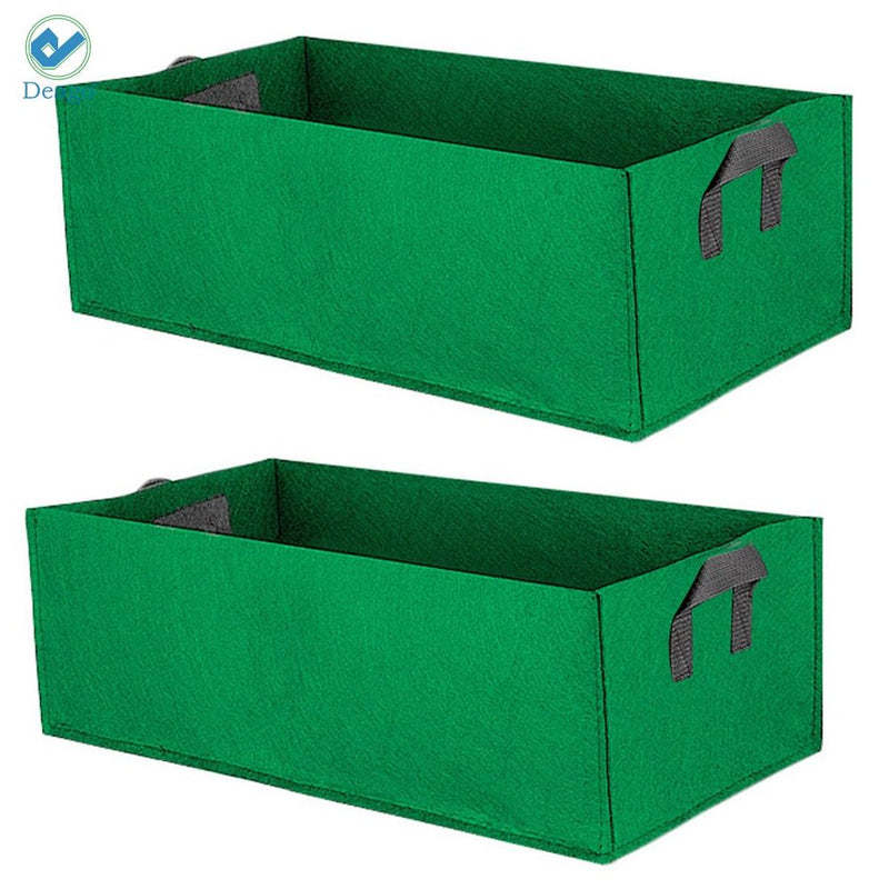 2Pcs Fabric Raised Garden Bed Reusable Square Large Grow Bag Fabric Pots Vegetable Planting Bag with Handles Planting Pots for Plants Flowers Vegetables (Green)