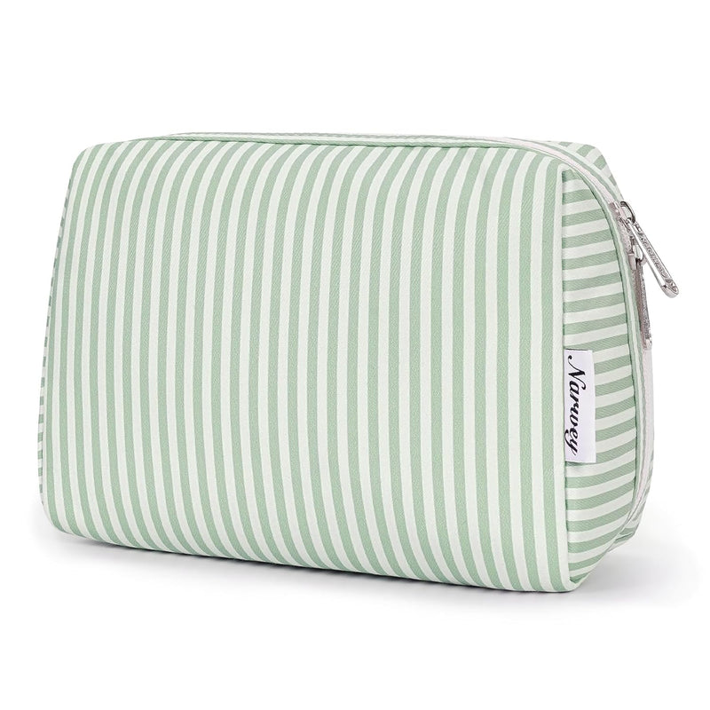 Large Checkered Makeup Bag Zipper Pouch Travel Cosmetic Bag Organizer for Women (Large, Light Checkerboard)