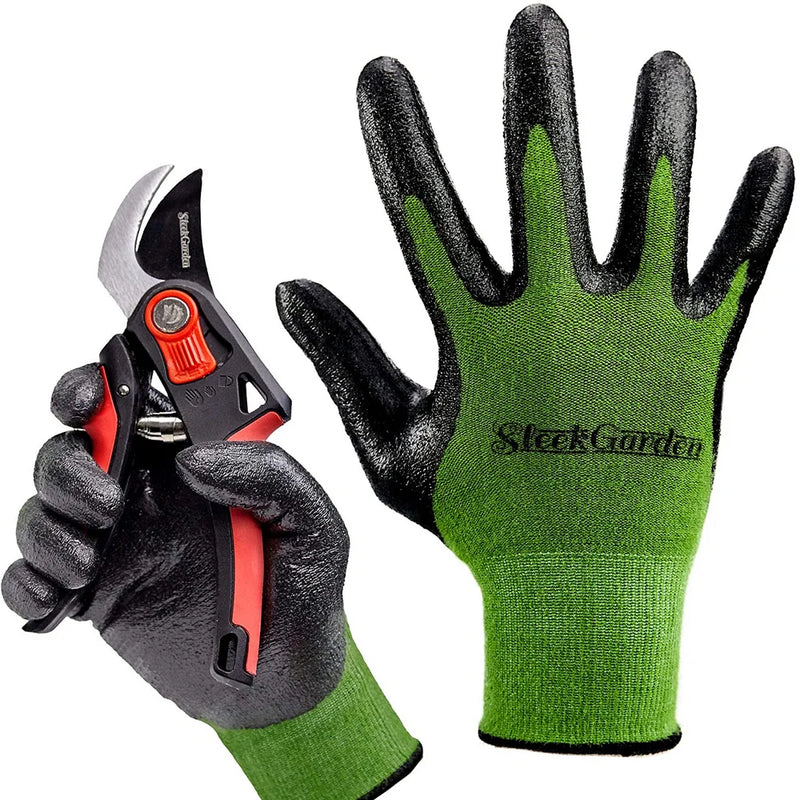 Series Bamboo Gardening Gloves for Women and Men with Nitrile Protective Coating, Medium