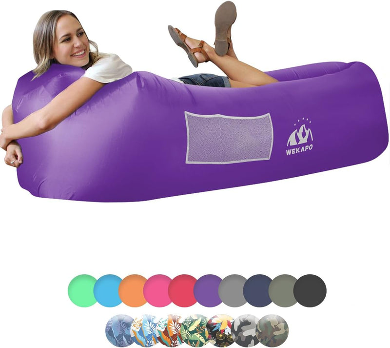 Inflatable Lounger Air Sofa Hammock-Portable,Water Proof& Anti-Air Leaking Design-Ideal Couch for Backyard Lakeside Beach Traveling Camping Picnics & Music Festivals