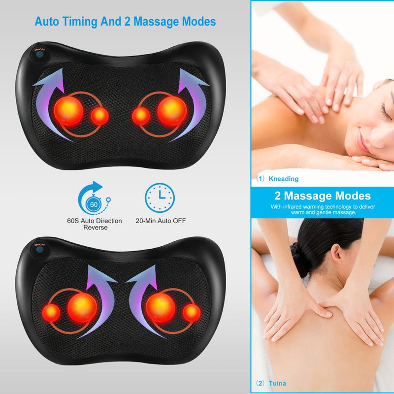 Back Massager,  Neck Massager with Heat Massage Pillow Gifts for Men Women Deep Kneading Shoulder Massager for Full Body Muscle for Home Car