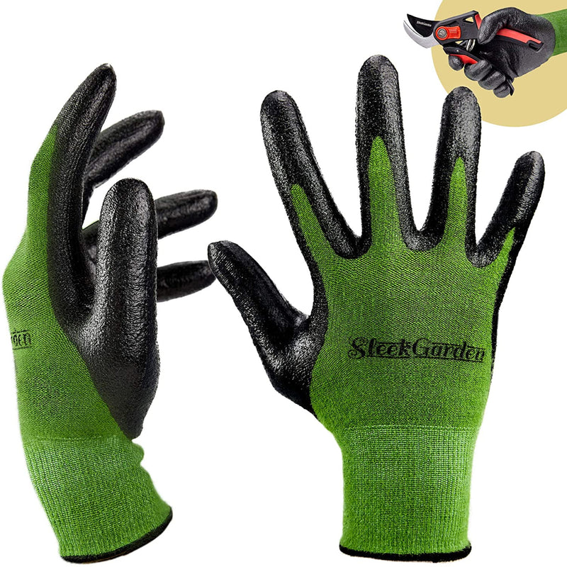 Series Bamboo Gardening Gloves for Women and Men with Nitrile Protective Coating, Medium