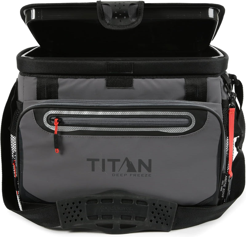 Titan Deep Freeze Cooler Zipperless Hardbody Cooler - Deep Freeze Insulation, Hardbody Liner, and Smartshelf