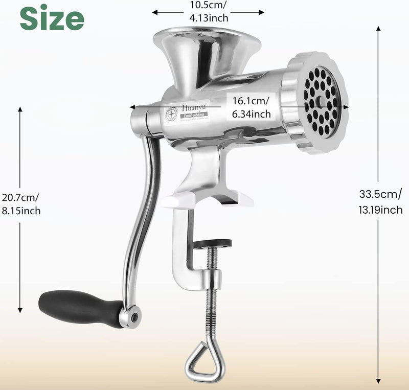 Meat Grinder 304 Stainless Steel Heavy Duty Manual Meat Grinder