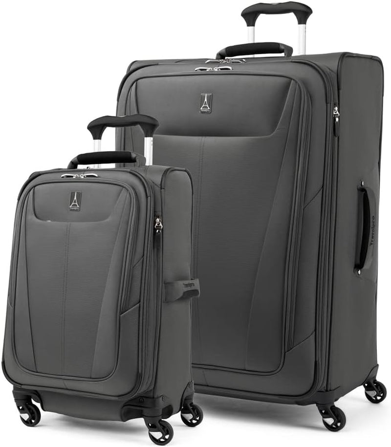 Maxlite 5 Softside Expandable Carry on Luggage with 4 Spinner Wheels, Lightweight Suitcase, Men and Women, Champagne, Carry on 21-Inch