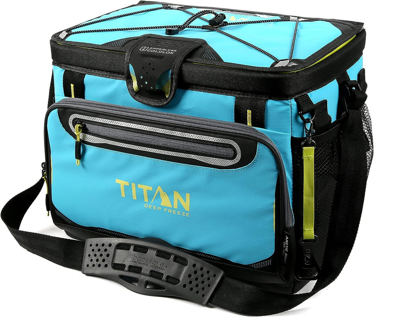 Titan Deep Freeze Cooler Zipperless Hardbody Cooler - Deep Freeze Insulation, Hardbody Liner, and Smartshelf