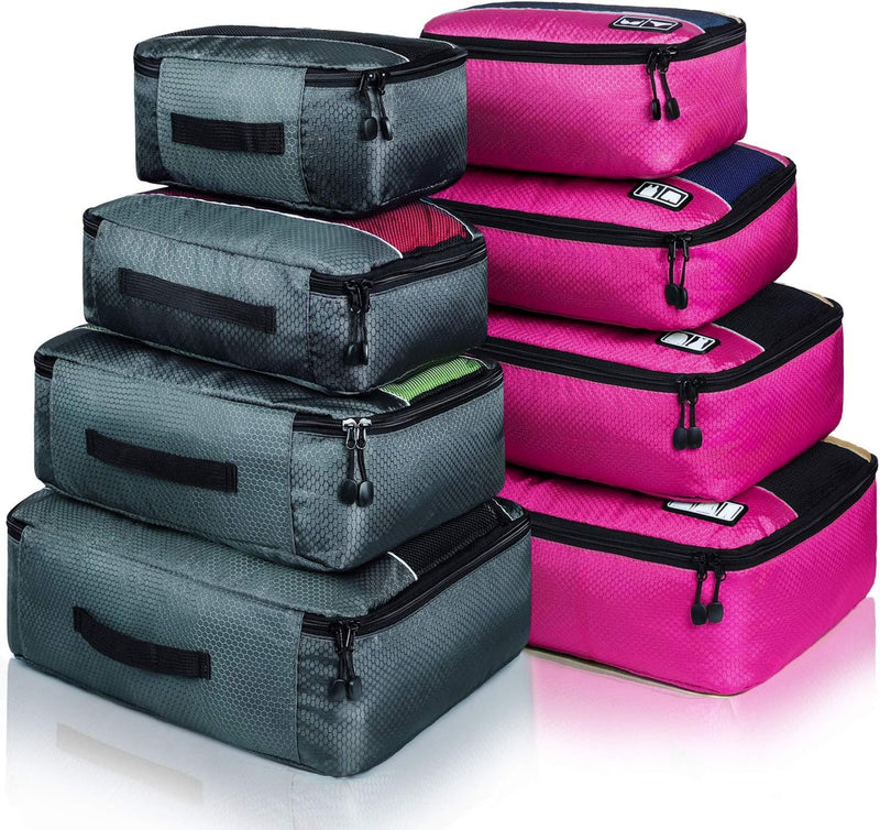 Packing Cubes Luggage Bags Organizer Durable Travel Accessories with Clothing Label