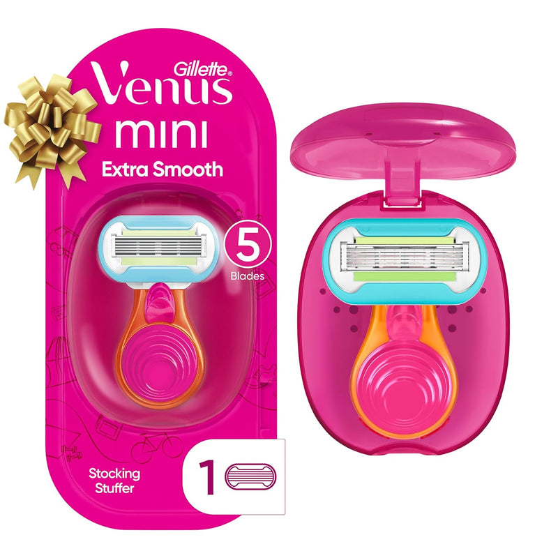 Extra Smooth on the Go Women'S Razor Handle + 1 Blade Refill + 1 Travel Case, Holiday Gifts and Stocking Stuffers for Women