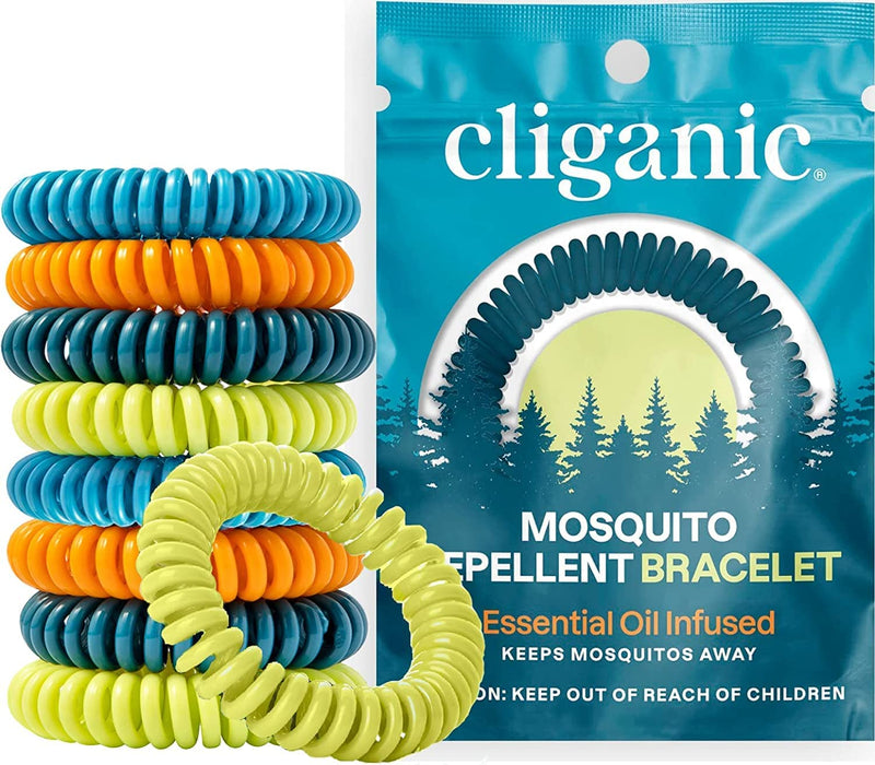 10 Pack Mosquito Repellent Bracelets, Deet-Free Bands, Individually Wrapped (Packaging May Vary)