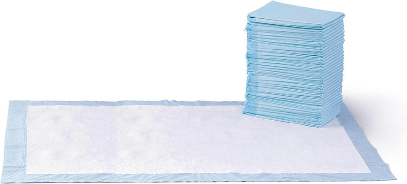 Dog and Puppy Pee Pads with Leak-Proof Quick-Dry Design for Potty Training, Standard Absorbency, Regular Size, 22 X 22 Inches, Pack of 100, Blue & White