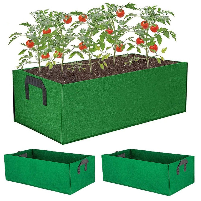 2Pcs Fabric Raised Garden Bed Reusable Square Large Grow Bag Fabric Pots Vegetable Planting Bag with Handles Planting Pots for Plants Flowers Vegetables (Green)