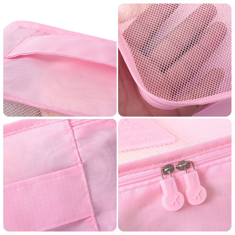 6PCS Packing Cubes for Travel Luggage Organiser Bag Compression Pouches Clothes Suitcase, Packing Organizers Storage Bags for Travel Accessories,Pink