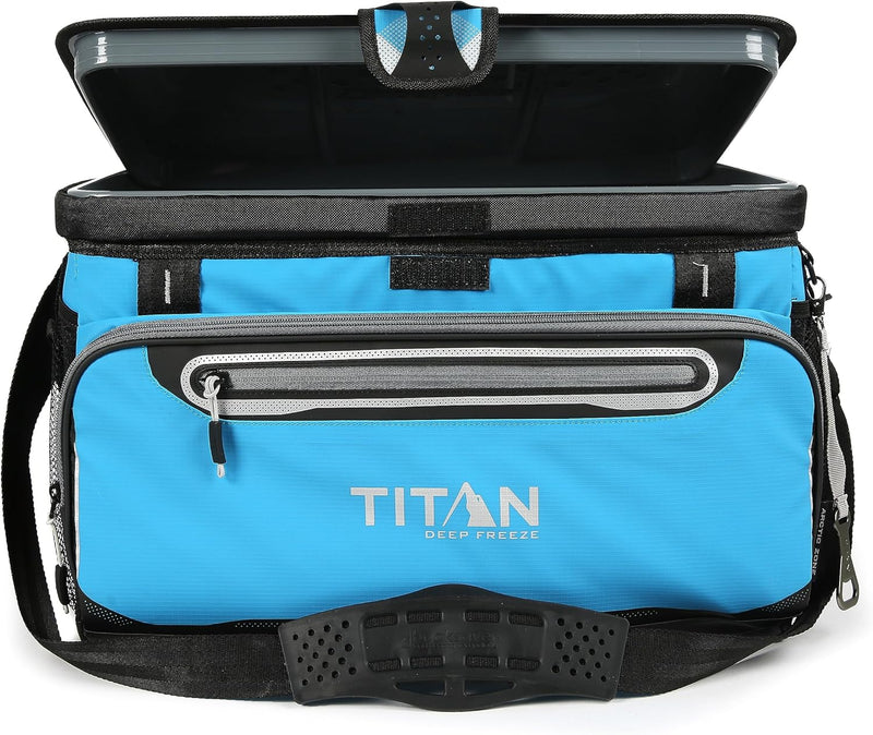 Titan Deep Freeze Cooler Zipperless Hardbody Cooler - Deep Freeze Insulation, Hardbody Liner, and Smartshelf