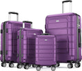 Luggage Sets Expandable PC+ABS Durable Suitcase Double Wheels TSA Lock 3Pcs, Champagne