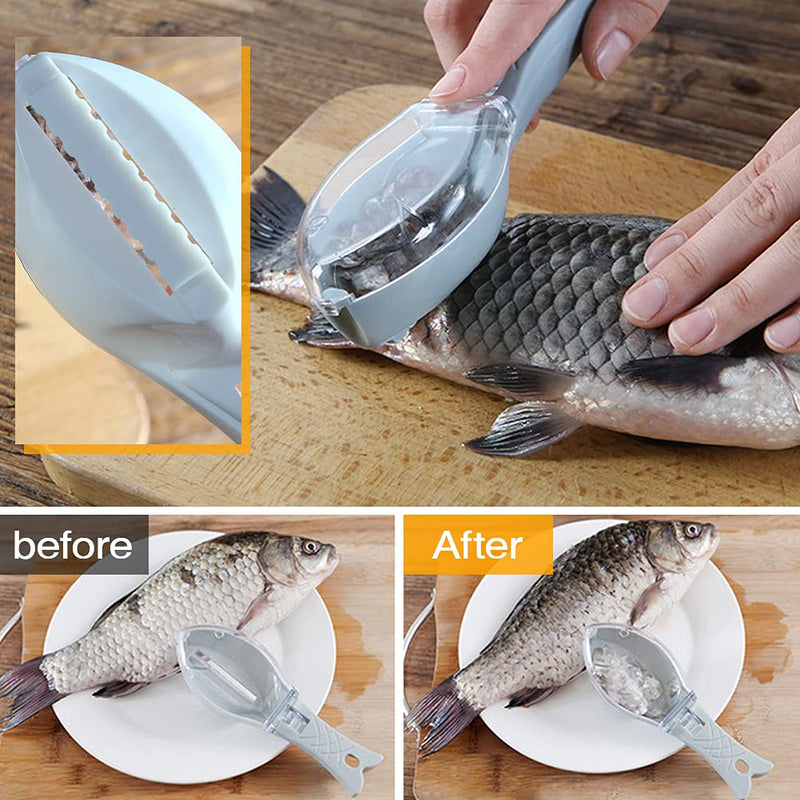 Fish Scaler, Fast Fish Scale Remover, Fish Descaler Tool Skin Brush Scraping Cleaning Peeler Scraper Blue