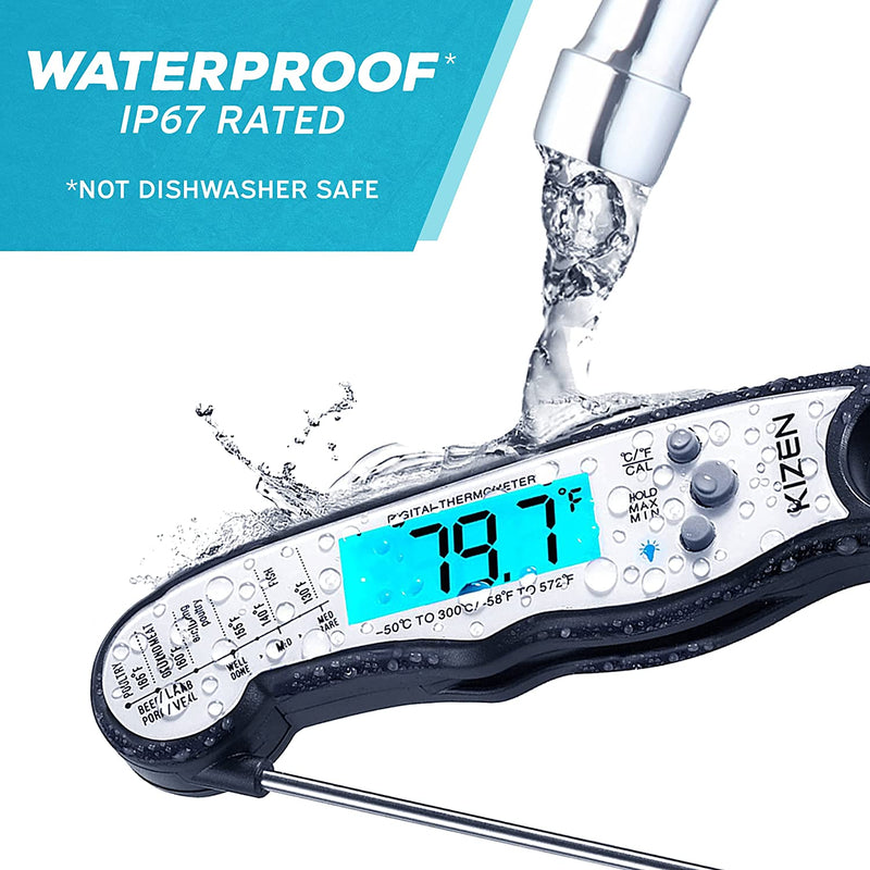 Instant Read Meat Thermometer Digital - Food Thermometer for Cooking, Grill, Oven, BBQ - Probe Thermometer for Kitchen