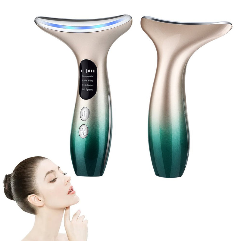 Neck Face Massager, Neck Face Firming Wrinkle Removal Tool with 3 Modes 45°C for Skintightening & Neck Lifting EMS Massage Face Toning Firming