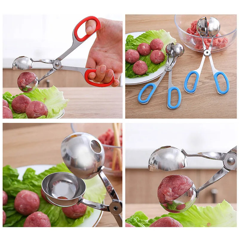 Kitchen Convenient Meatball Maker Stainless Steel Stuffed Meatball Clip DIY Fish Meat Rice Ball Maker Meatball Mold Tools