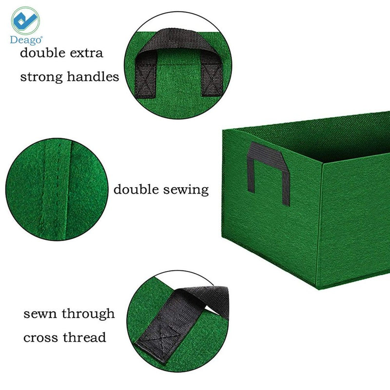 2Pcs Fabric Raised Garden Bed Reusable Square Large Grow Bag Fabric Pots Vegetable Planting Bag with Handles Planting Pots for Plants Flowers Vegetables (Green)