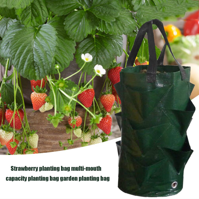 Strawberry Planting Bag 3Gallons Multi-Mouth Vertical Flower Grow Pouch Planter Root Bonsai Plant Plant Pot Garden Supplies