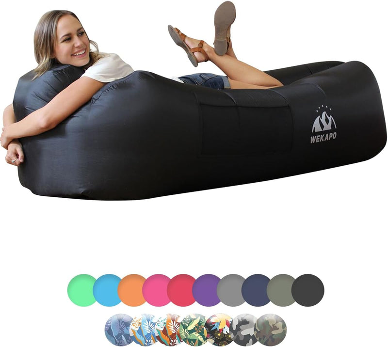 Inflatable Lounger Air Sofa Hammock-Portable,Water Proof& Anti-Air Leaking Design-Ideal Couch for Backyard Lakeside Beach Traveling Camping Picnics & Music Festivals