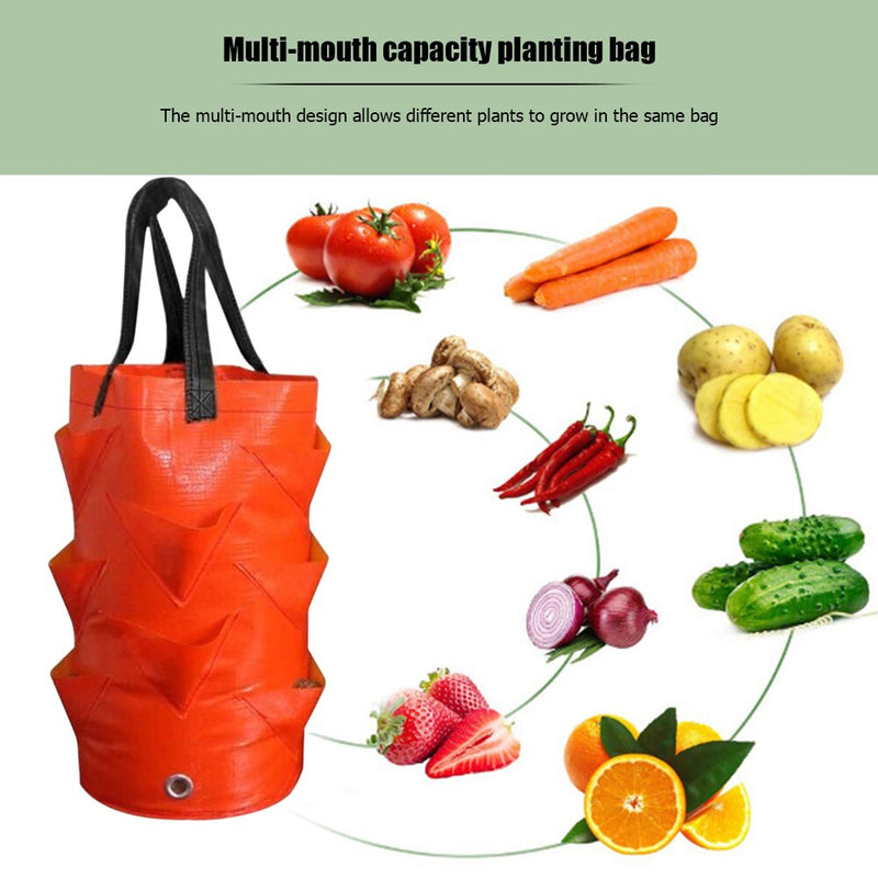 Strawberry Planting Bag 3Gallons Multi-Mouth Vertical Flower Grow Pouch Planter Root Bonsai Plant Plant Pot Garden Supplies