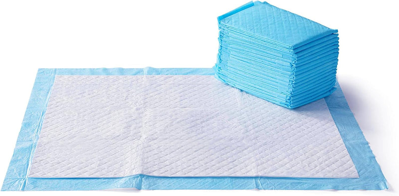 Dog and Puppy Pee Pads with Leak-Proof Quick-Dry Design for Potty Training, Standard Absorbency, Regular Size, 22 X 22 Inches, Pack of 100, Blue & White