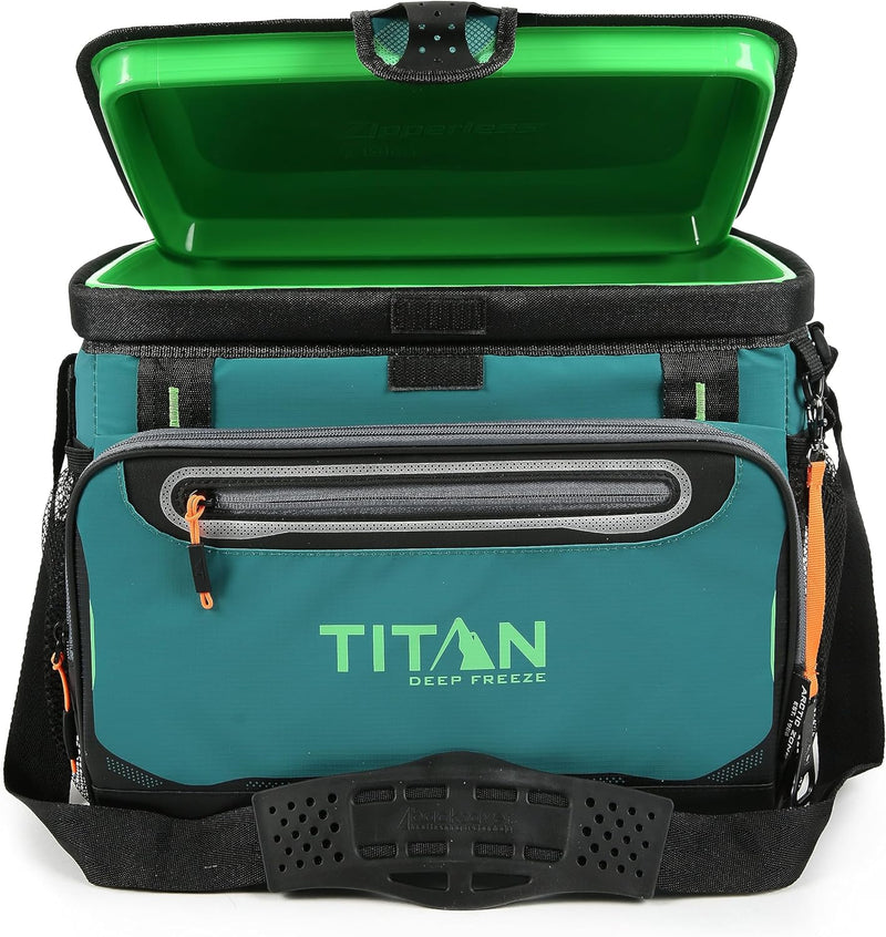 Titan Deep Freeze Cooler Zipperless Hardbody Cooler - Deep Freeze Insulation, Hardbody Liner, and Smartshelf