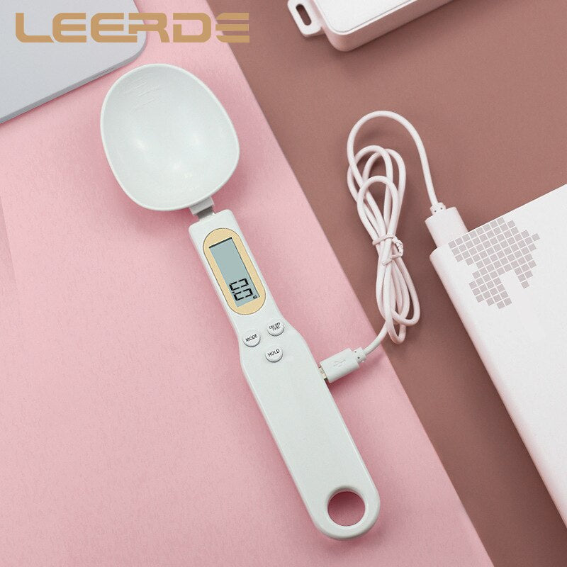 Electronic Kitchen Scale 500G LCD Display Digital Weight Measuring Spoon USB Chargeable Spoon Scale Portable Mini Kitchen Tools