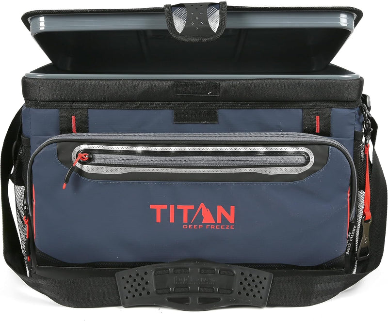 Titan Deep Freeze Cooler Zipperless Hardbody Cooler - Deep Freeze Insulation, Hardbody Liner, and Smartshelf