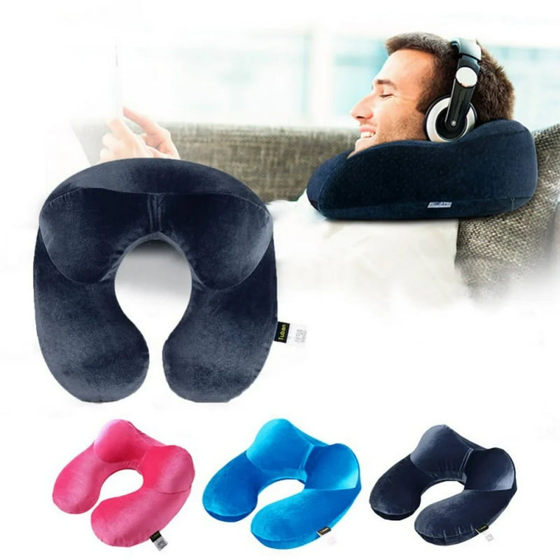 U-Shape Travel Pillow for Airplane Inflatable Neck Pillow Travel Accessories Comfortable Pillows for Sleep