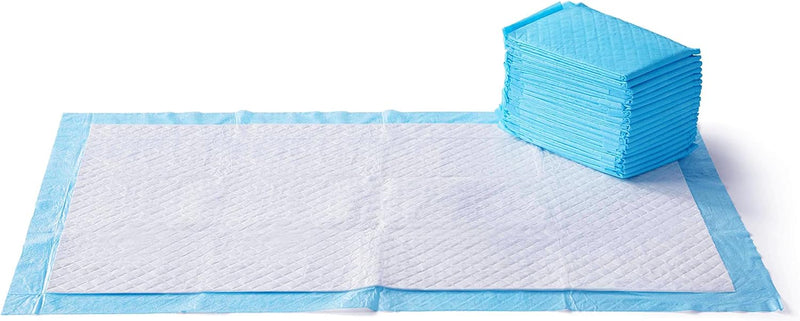 Dog and Puppy Pee Pads with Leak-Proof Quick-Dry Design for Potty Training, Standard Absorbency, Regular Size, 22 X 22 Inches, Pack of 100, Blue & White