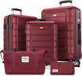 Luggage Sets Expandable PC+ABS Durable Suitcase Double Wheels TSA Lock 3Pcs, Champagne