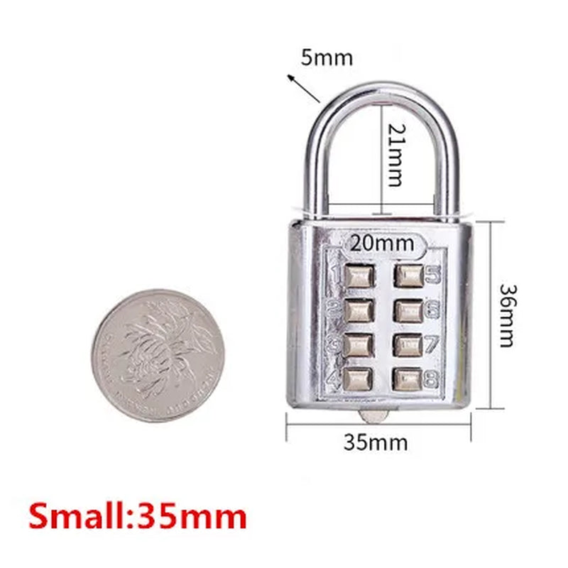 4 Digit /5Digit Push Button Combination Padlock Silver Number Luggage Travel Code Lock Travel Accessories