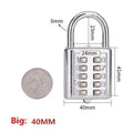 4 Digit /5Digit Push Button Combination Padlock Silver Number Luggage Travel Code Lock Travel Accessories