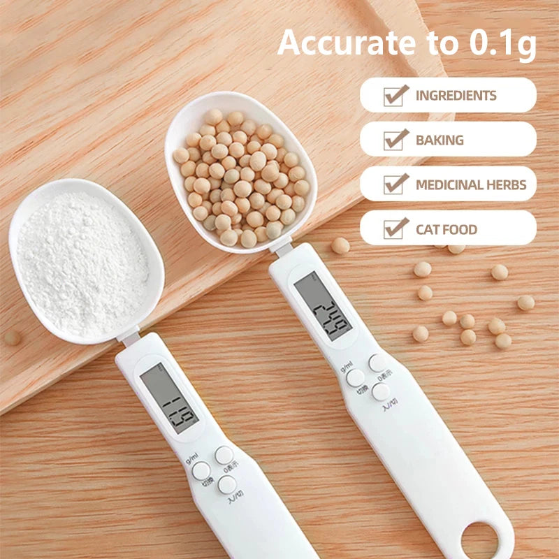 Electronic Kitchen Scale 500G LCD Display Digital Weight Measuring Spoon USB Chargeable Spoon Scale Portable Mini Kitchen Tools