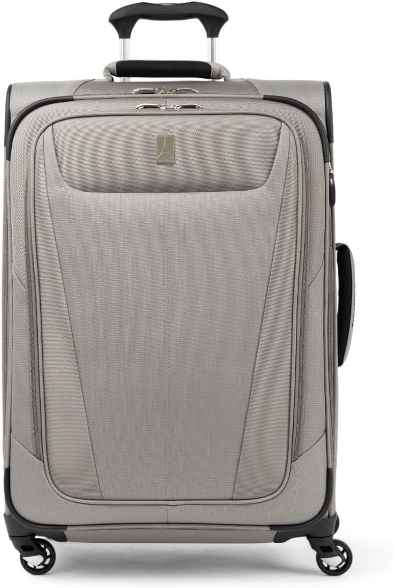 Maxlite 5 Softside Expandable Carry on Luggage with 4 Spinner Wheels, Lightweight Suitcase, Men and Women, Champagne, Carry on 21-Inch