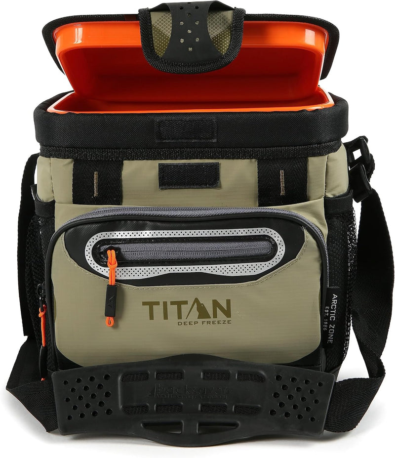 Titan Deep Freeze Cooler Zipperless Hardbody Cooler - Deep Freeze Insulation, Hardbody Liner, and Smartshelf