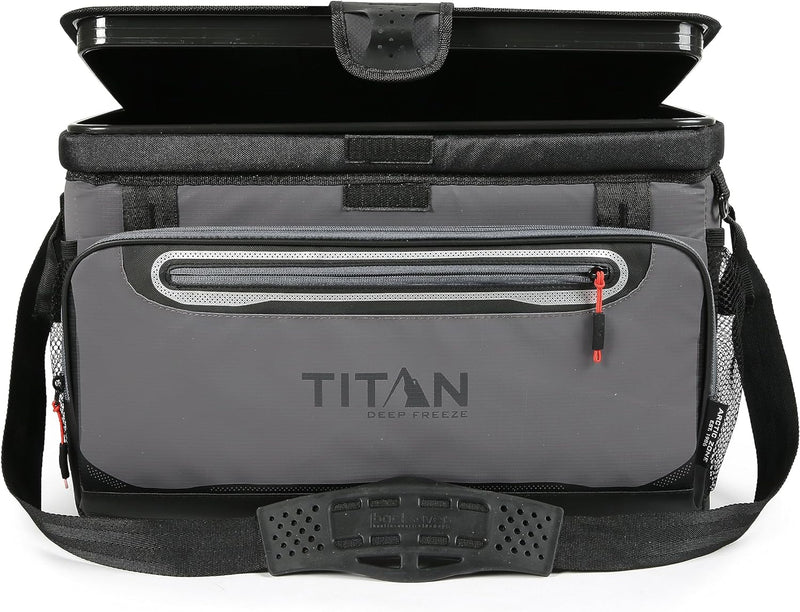 Titan Deep Freeze Cooler Zipperless Hardbody Cooler - Deep Freeze Insulation, Hardbody Liner, and Smartshelf