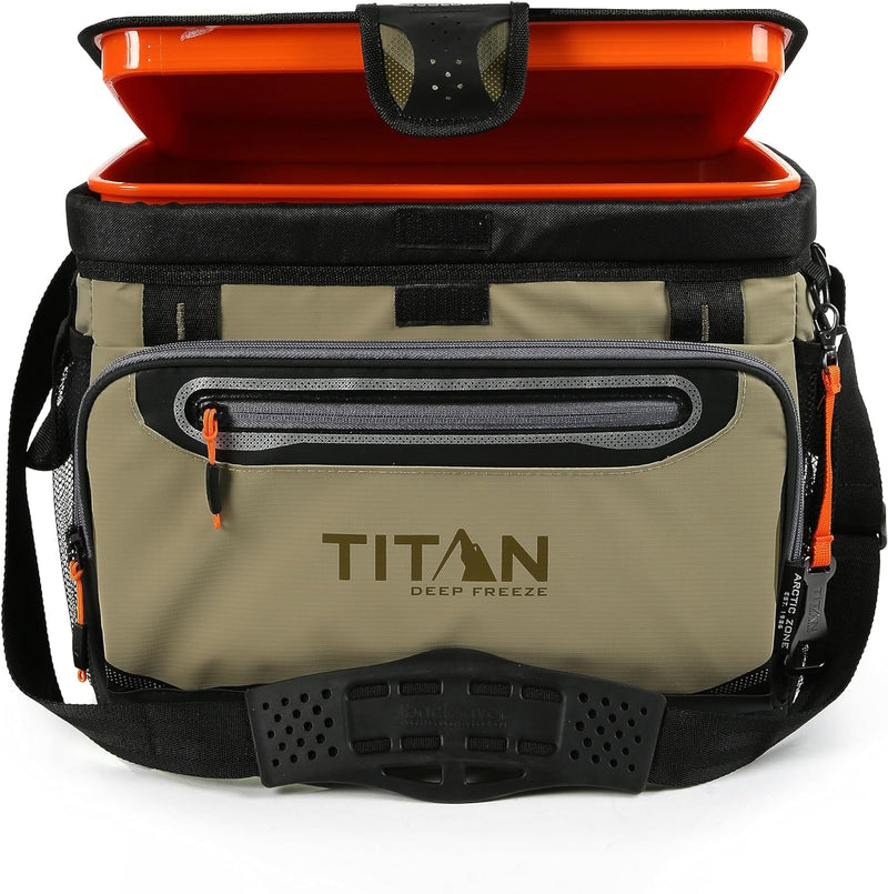 Titan Deep Freeze Cooler Zipperless Hardbody Cooler - Deep Freeze Insulation, Hardbody Liner, and Smartshelf