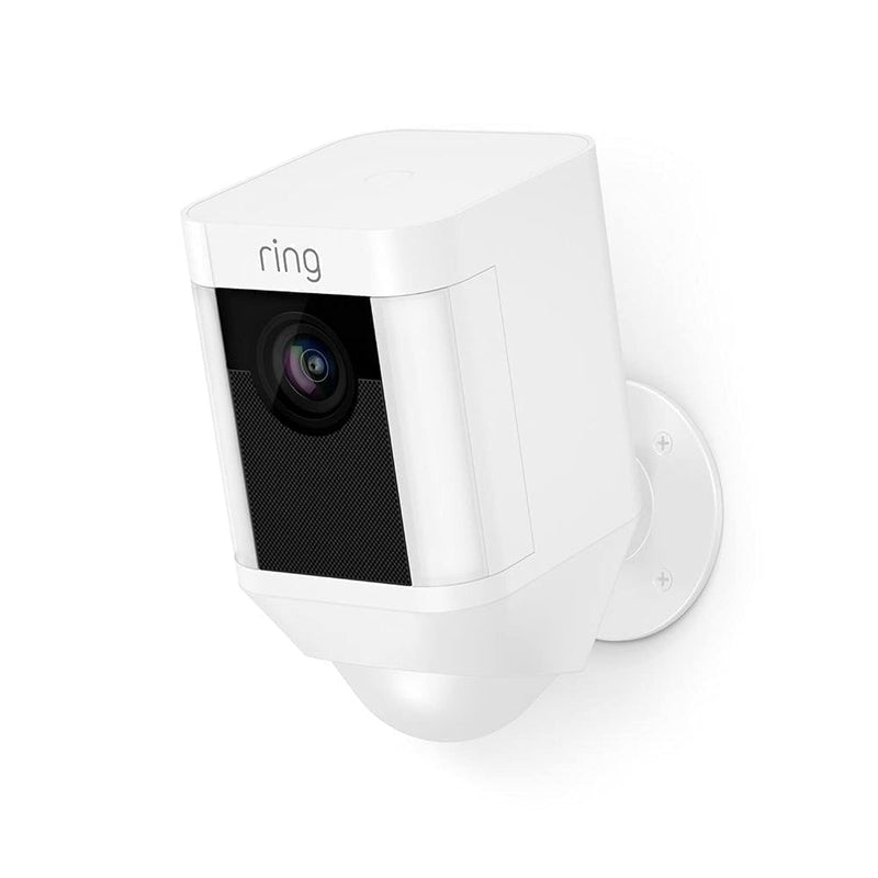 Spotlight Cam Battery HD Security Camera with Built Two-Way Talk and a Siren Alarm, Works with Alexa - White