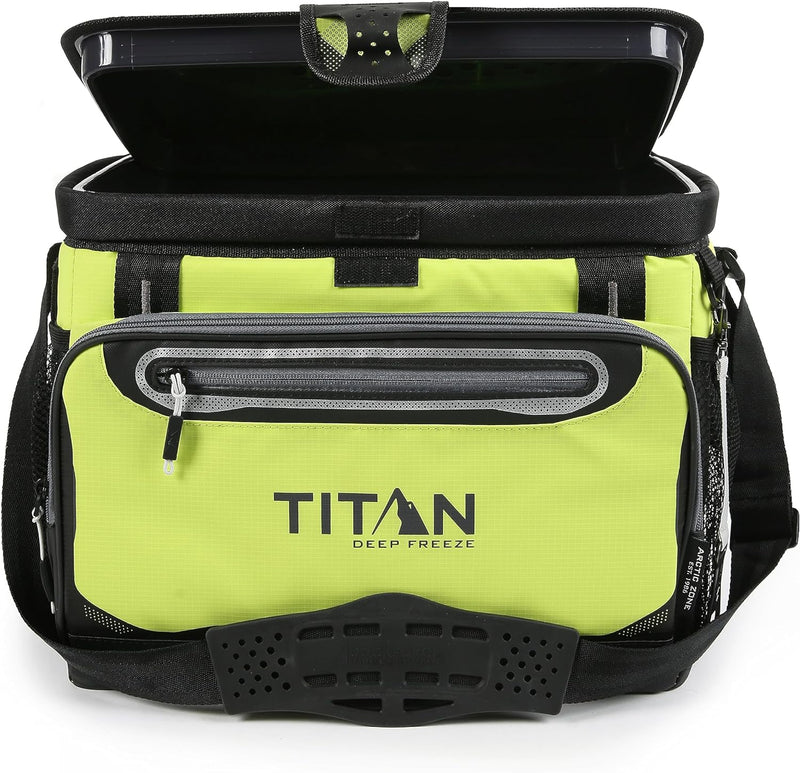 Titan Deep Freeze Cooler Zipperless Hardbody Cooler - Deep Freeze Insulation, Hardbody Liner, and Smartshelf