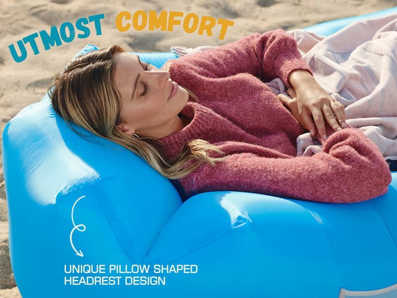 Inflatable Lounger Air Sofa Hammock-Portable,Water Proof& Anti-Air Leaking Design-Ideal Couch for Backyard Lakeside Beach Traveling Camping Picnics & Music Festivals