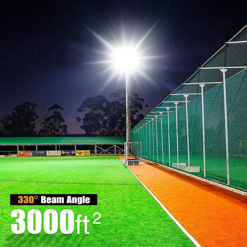 LED Flood Lights Outdoor, 150W 13500LM Dusk to Dawn Outdoor Lighting with Photocell, IP66 Waterproof, 5000K, 3 Heads Adjustable Wide outside Lighting for Parking Lot, Yard, Street, Stadium