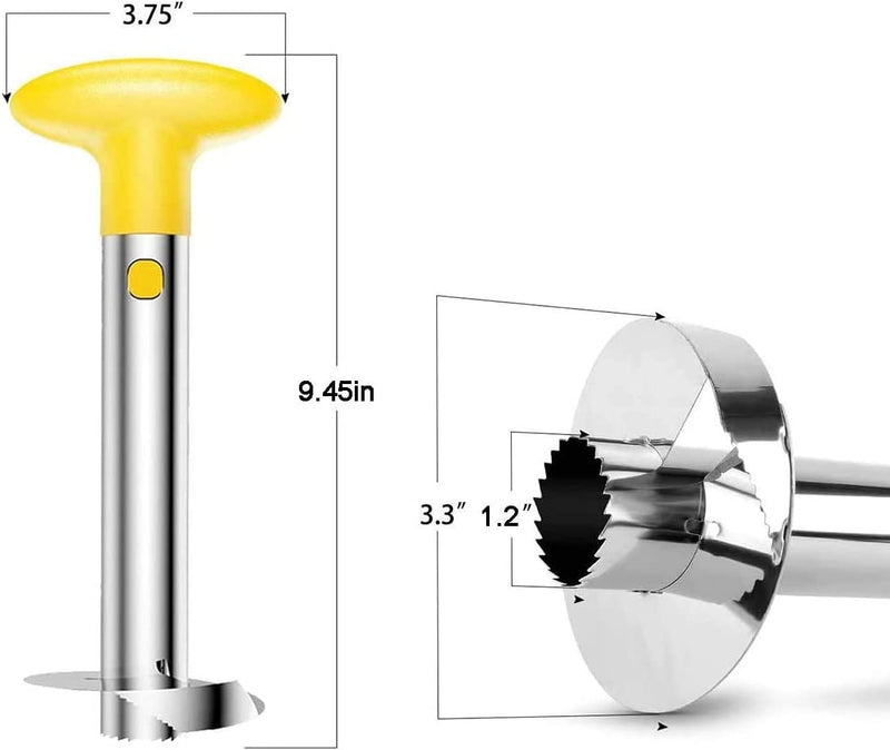 Pineapple Corer, Fruit Cutters Kitchen Tool Stainless Steel Pineapple Slicer Core Remover Tool Cutter Peeler for Home & Kitchen (Green)